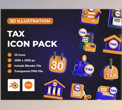 Download UI8 – Tax 3D Icon Set