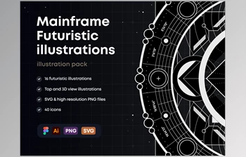 Download <span class='badge badge-warning'>UI8</span> – Mainframe: Futuristic Illustrations