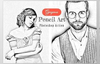Download Creativemarket - Gorgeous Pencil Art <span class='badge badge-warning'>Photoshop</span> Action