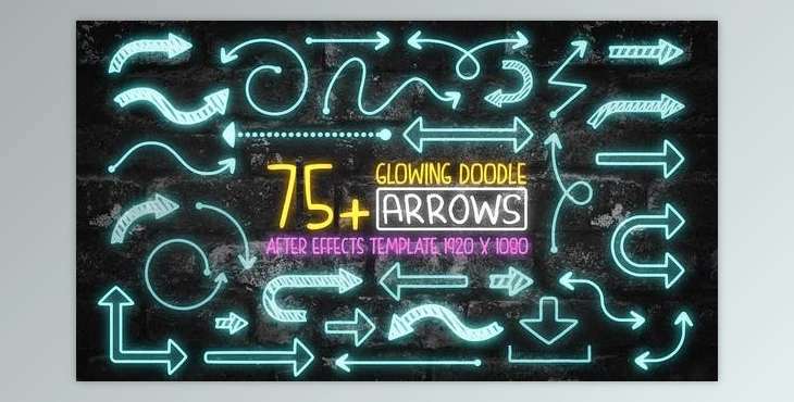 Download 75 Glowing Doodle Arrow Pack After Effects (Videohive 43939027) - AE Project