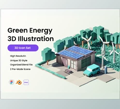 Download UI8 – Green Energy 3D Illustration