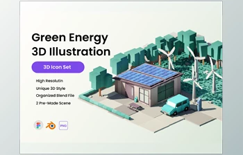 Download UI8 – Green <span class='badge badge-warning'>Energy</span> 3D Illustration