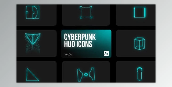 Download Cyberpunk HUD Icons 04 for After Effects (Videohive 44063385) - AE Project