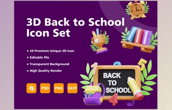 Download <span class='badge badge-warning'>UI8</span> – <span class='badge badge-warning'>3D</span> Back to School Item icon set