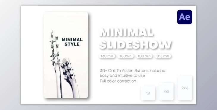 Download Minimal Slideshow – Instagram Reels, TikTok Post, Short Stories (Videohive 43990518) - AE Project