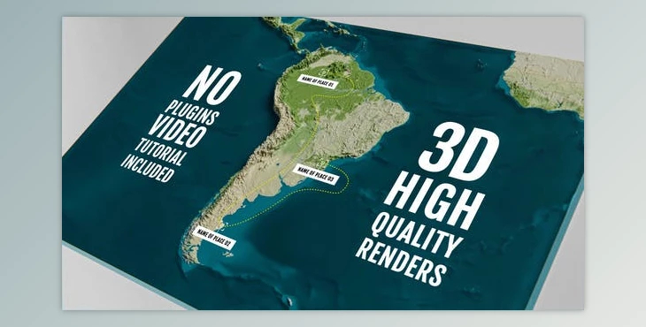 Download 3D Physical Map – South America (Videohive 44036524) - AE Project