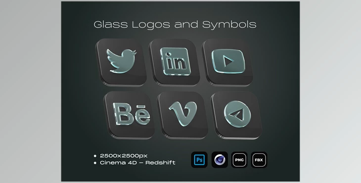 Download UI8 – Glass Logos and Symbols