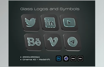 Download <span class='badge badge-warning'>UI8</span> – Glass Logos and Symbols