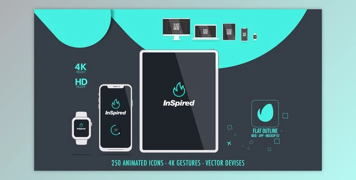 Download Flat Outline Web App Mock-Up v2 (Videohive 18132775) - AE Project