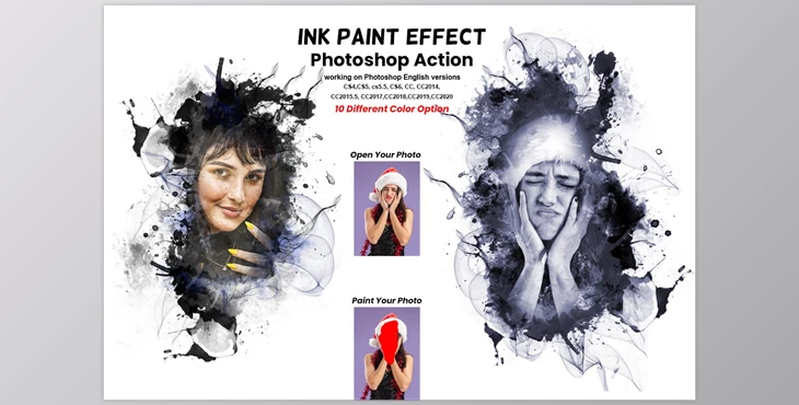 Download Ink Paint Effect Photoshop Action CM - 13423281