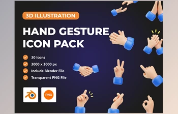 Download <span class='badge badge-warning'>UI8</span> – Hand Gesture <span class='badge badge-warning'>3D</span> Icon Pack