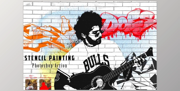 Download Creativemarket - Stencil Painting Photoshop Action