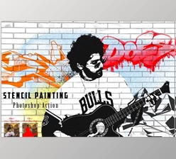 Download Creativemarket - Stencil Painting Photoshop Action