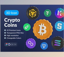 Download UI8 – Crypto Coins: 3D Icon Set