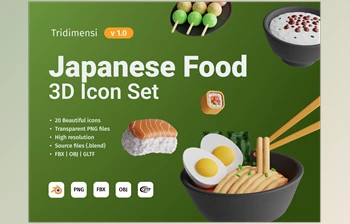 Download <span class='badge badge-warning'>UI8</span> – <span class='badge badge-warning'>3D</span> Japanese Food V1