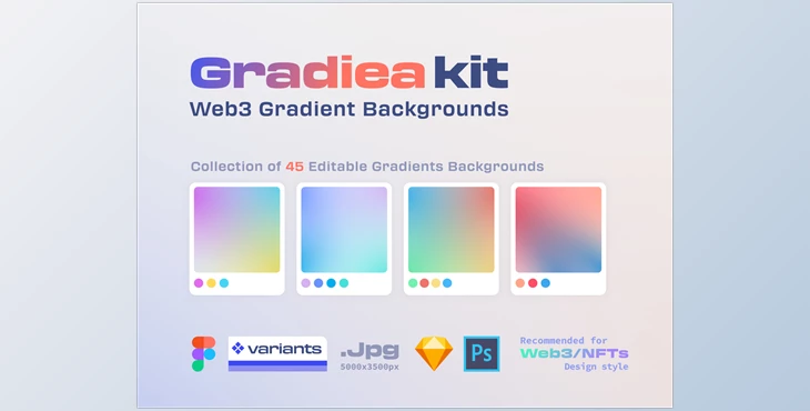 Download UI8 – Gradiea Kit – Web3 Gradient Backgrounds