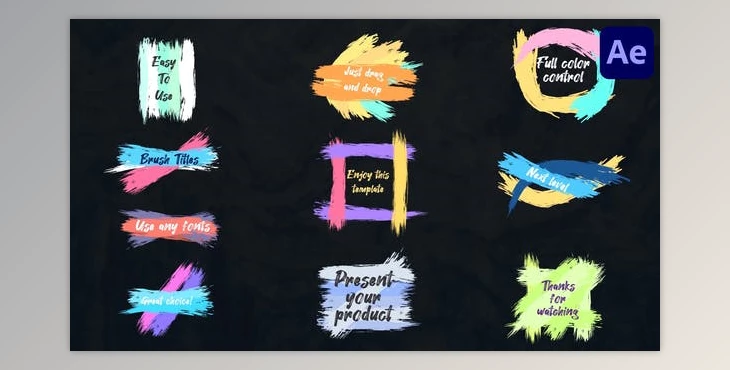 Download Colorful Brush Strokes Titles for After Effects (Videohive 44086126) - AE Project