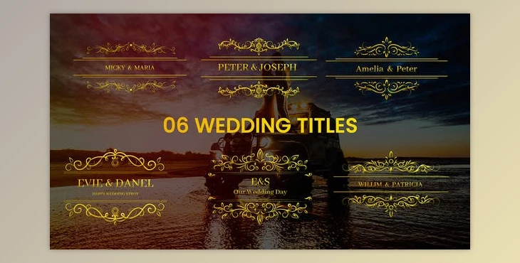 Download Golden Fonts Wedding Titles (Videohive 44200705) - AE Project