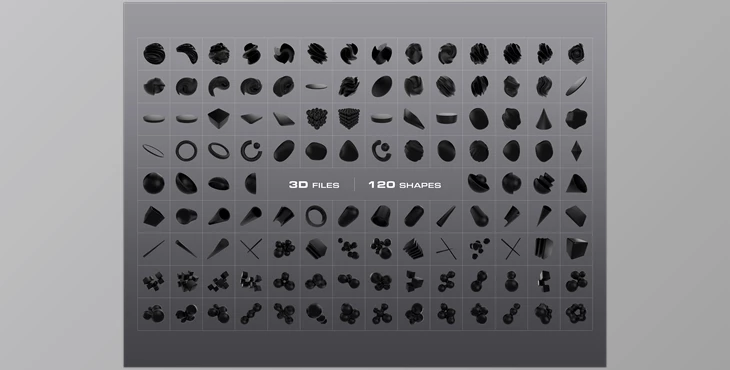 Download UI8 – 3D Black Shapes Collection