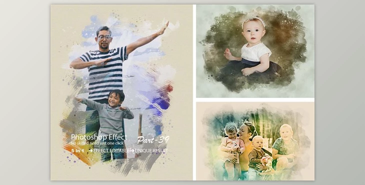 Download Family Photo Effect Template CreativeMarket - 12171473