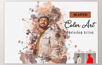Download Matte <span class='badge badge-warning'>Color</span> Art Photoshop Action CreativeMarket - 13462930