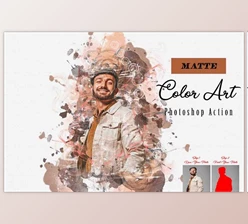Download Matte Color Art Photoshop Action CreativeMarket - 13462930