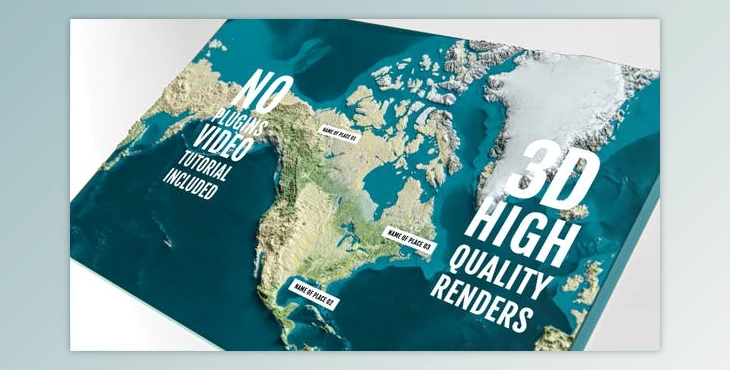 Download 3D Physical Map – North America (Videohive 44525334) - AE Project