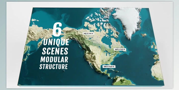 Download 3D Physical Map – North America (Videohive 44525334) - AE Project