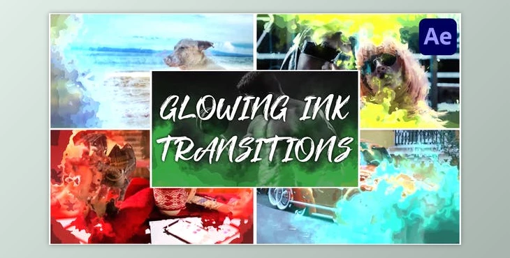 Download Glowing Ink Transitions for After Effects (Videohive 44503032) - AE Project