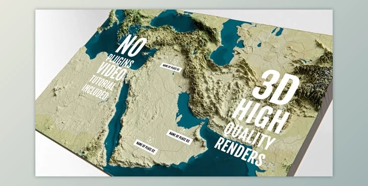 Download 3D Physical Map - Middle East (Videohive 44591299) - AE Project