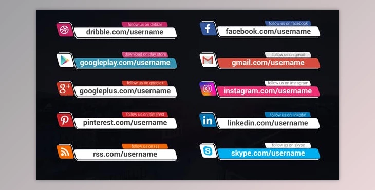 Download Social Media Lower Thirds (Videohive 44659126) - AE Project