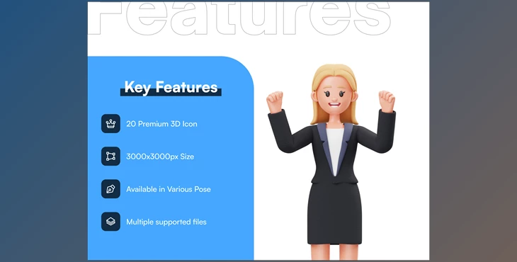 Download Business Woman 3D Character