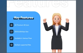 Download Business Woman <span class='badge badge-warning'>3D</span> Character