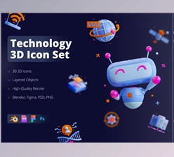 Download UI8 – 3D Technology Icon Set