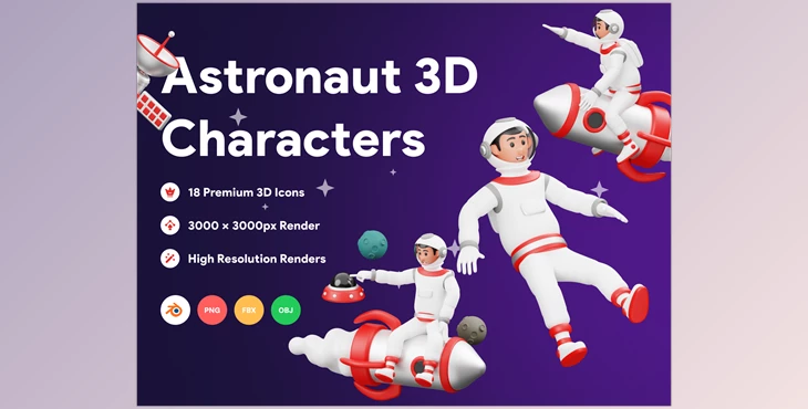 Download UI8 – Astronaut 3D Character Illustration