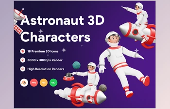 Download <span class='badge badge-warning'>UI8</span> – Astronaut <span class='badge badge-warning'>3D</span> Character Illustration