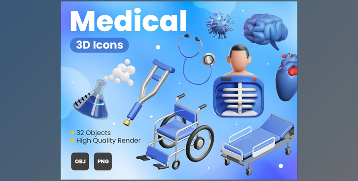 Download UI8 – Medical 3D Icons