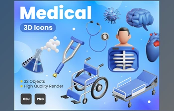 Download <span class='badge badge-warning'>UI8</span> – Medical <span class='badge badge-warning'>3D</span> <span class='badge badge-warning'>Icons</span>