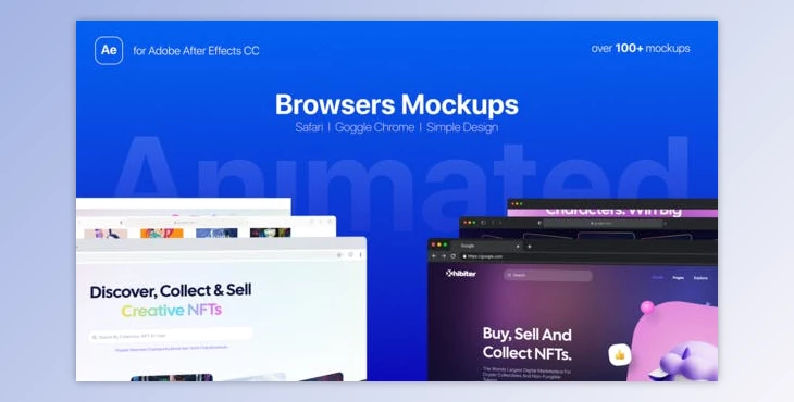 Download Animated Web Browsers Mockups (Videohive 44591591) - AE Project