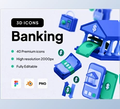 Download UI8 – Multiangle 3D Banking Icons