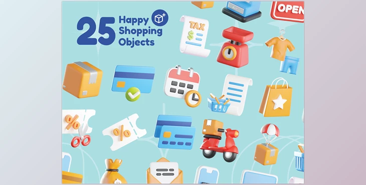 Download UI8 – Shopping 3D Icons