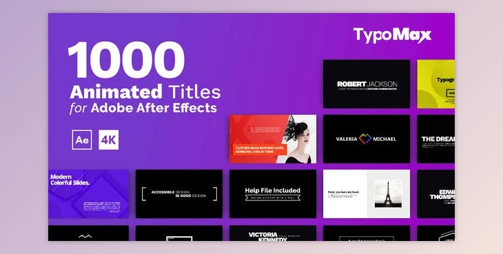 Download TypoMax – 1000 Animated Titles for After Effects (Videohive 39625348) - AE Project