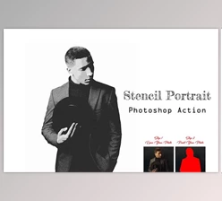 Download Stencil Portrait Photoshop Action Creativemarket - 14494546