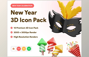 Download <span class='badge badge-warning'>UI8</span> – New Year Celebration <span class='badge badge-warning'>3D</span> Icon