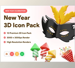 Download UI8 – New Year Celebration 3D Icon