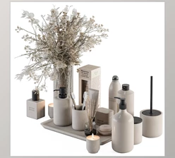 Download Bathroom accessory Set with Dried Plants Set 20