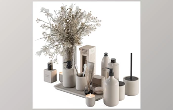 Download Bathroom accessory Set with Dried <span class='badge badge-warning'>Plants</span> Set 20