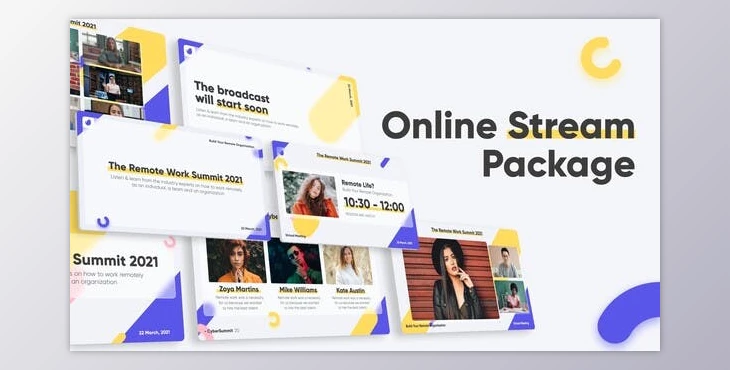 Download Online Stream Package / Webinar / Online Conference / School (Videohive 30365380) - AE Project