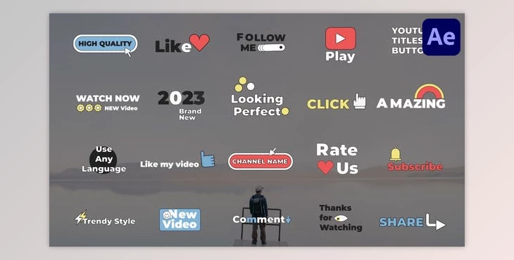 Download Youtube Titles Buttons for After Effects (Videohive 44677021) - AE Project