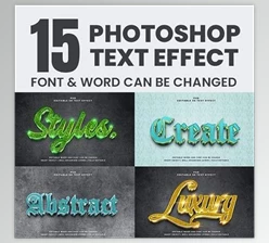 Download 15 Photoshop Editable 3d Text Effect Style Pack GraphicRiver - 44461597